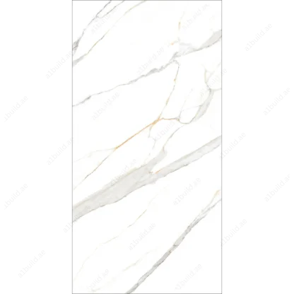 Gronza White High Gloss Book Match Porcelain Slabs | 120x240cm - Image 2